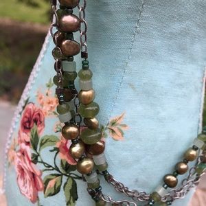 Silpada green pearls and beads necklace